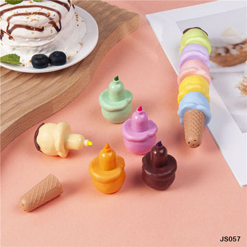 MG Traders 1 Highlighters Js057 Highlighter Ice Cream Shape 6 Color