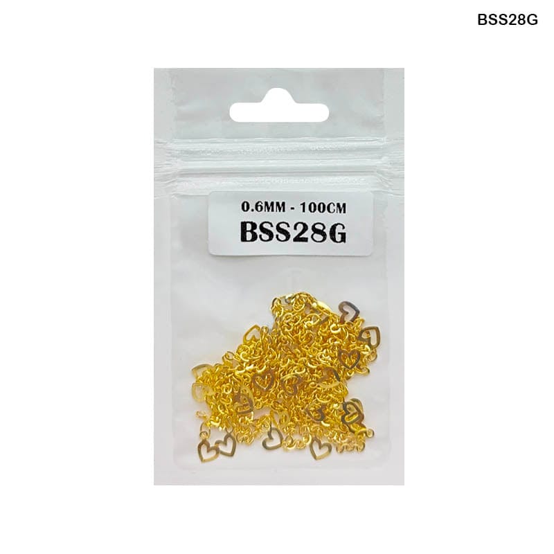 MG Traders 1 Jewellery Bss28G Chain 0.6Mm Gold 100Cm