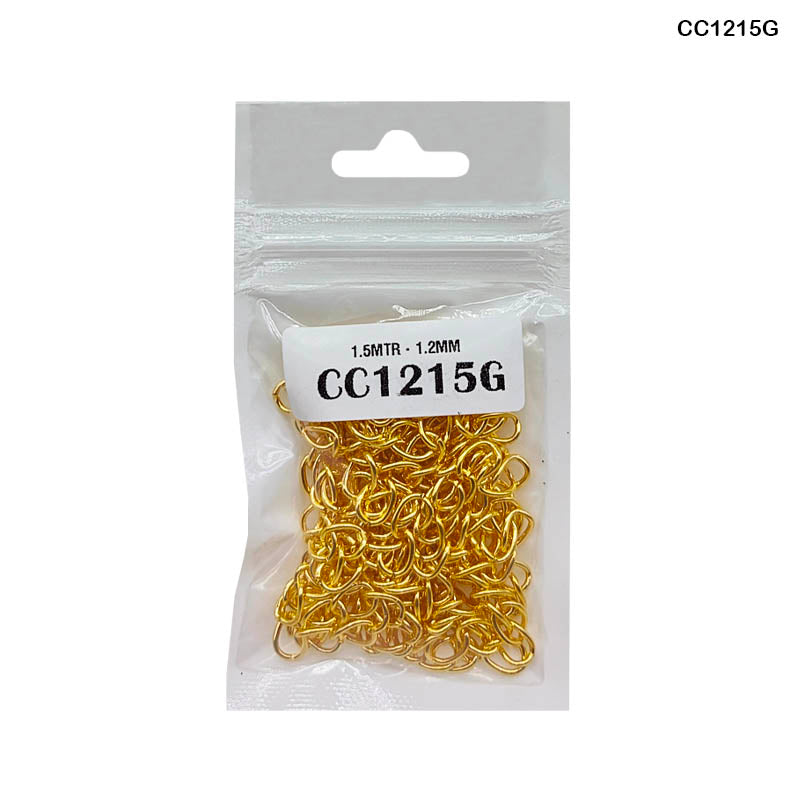 MG Traders 1 Jewellery Cc1215G Chain 1.5Mtr Gold 1.2Mm
