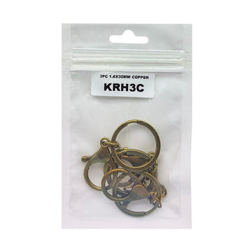 Krh3C Key Ring With Hook 3Pc Copper 1.6X30Mm