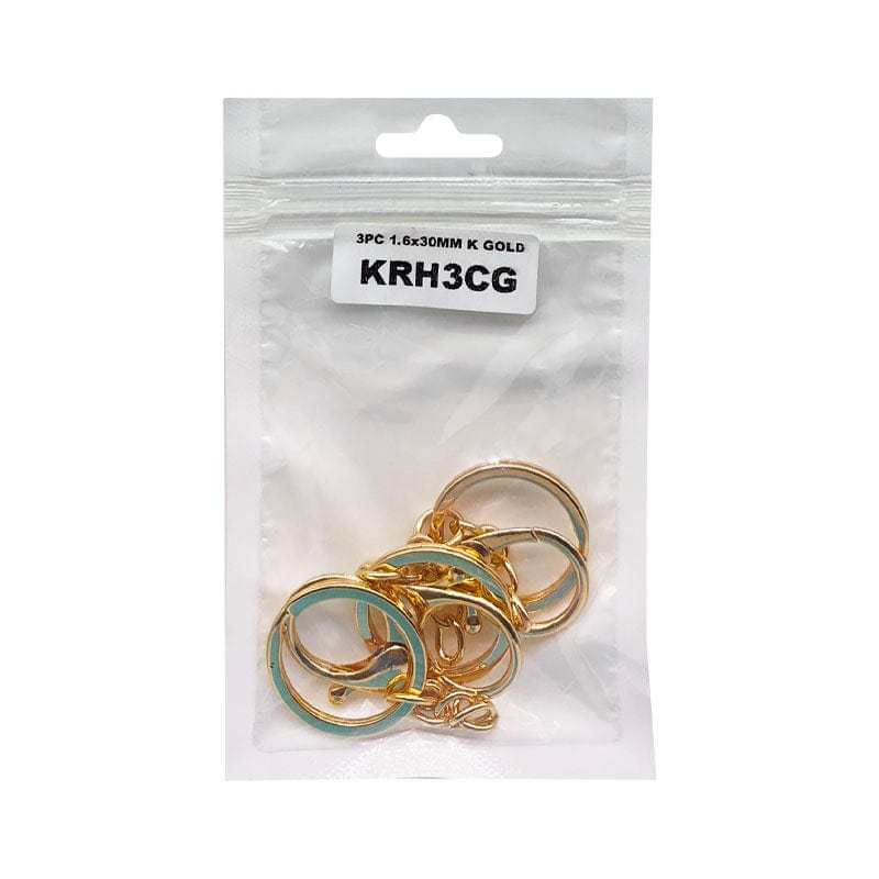 MG Traders Chains & Hooks Krh3Cg Key Ring With Hook 3Pc Kc Gold 1.6X30Mm