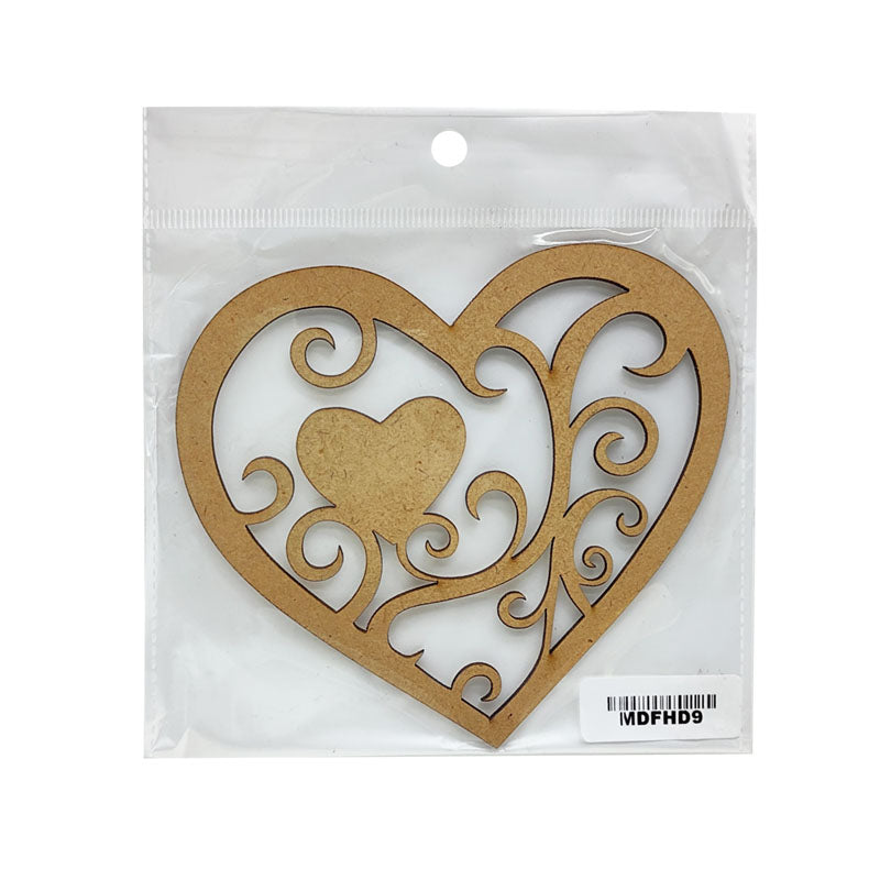 MG Traders 1 MDF Mdf Cutout Heart Design 5 Inch (Mdfhd9)