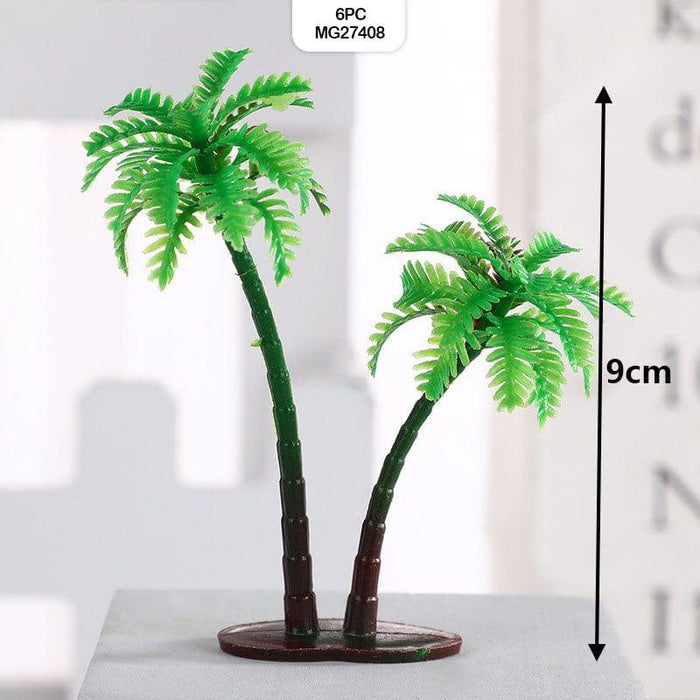 Miniature Palm Trees - Tropical Decor (Set of 6)