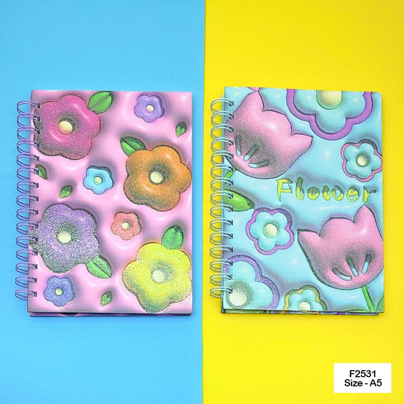 MG Traders Fancy Diary F2531 Printed Spiral Diary 15X21Cm