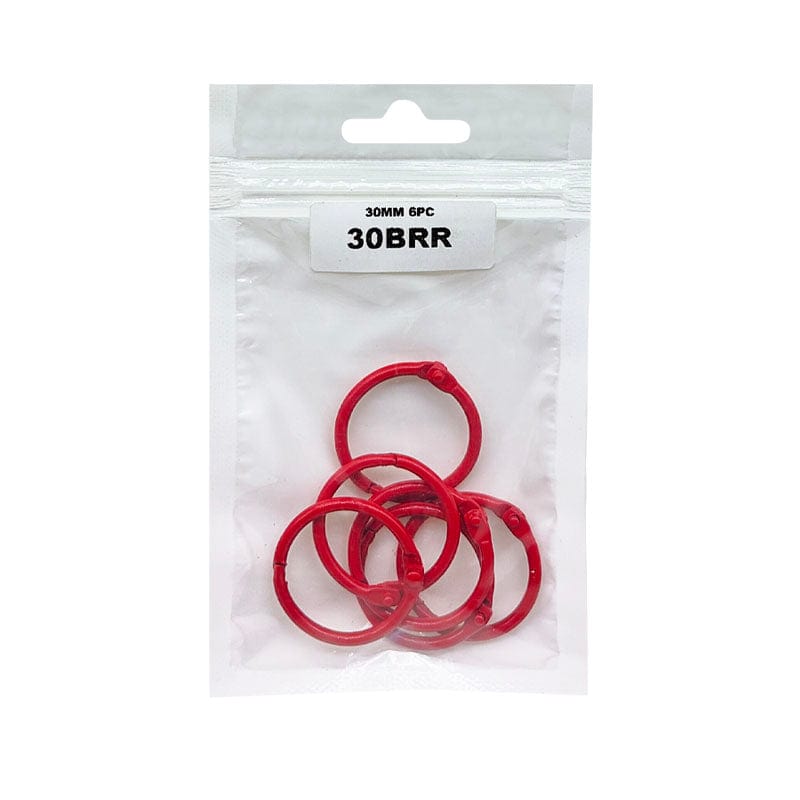 MG Traders Other material 30Mm Book Binding Red Ring (6Pc) (30Brr)