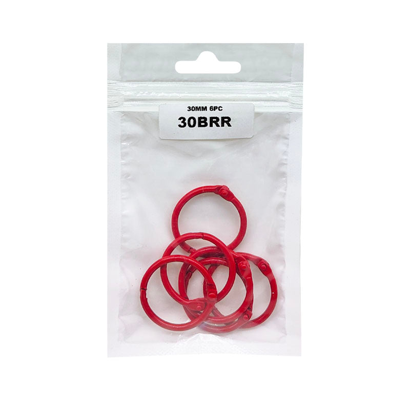 MG Traders 1 Other material 30Mm Book Binding Red Ring (6Pc) (30Brr)