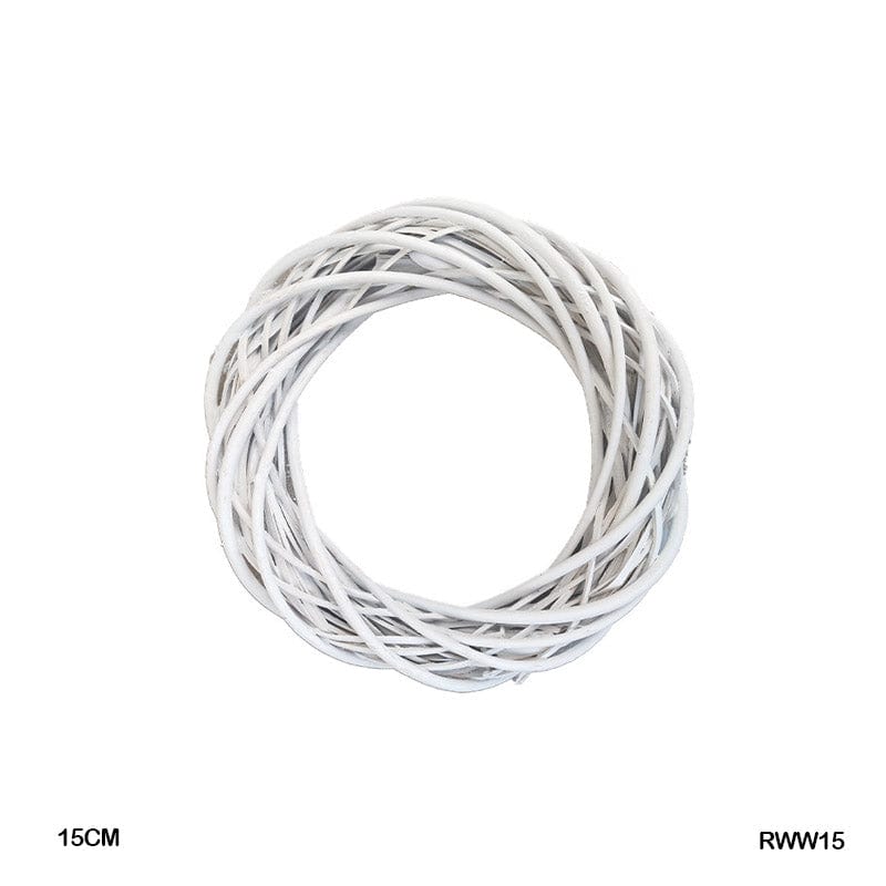 MG Traders 1 Other material Rww15 Ring Wreath Rattan Wicker White Diy 15Cm
