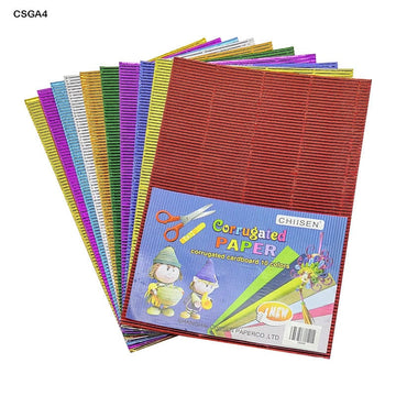 MG Traders 1 Paper A4 Corrugeted Metalic Sheets Multi 10Pcs (Csga4)