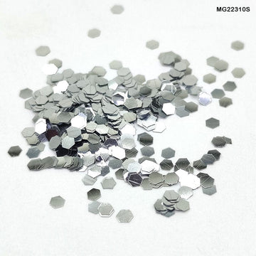 Mg22310S Glitter Sequins 1-16 Silver 10Gm