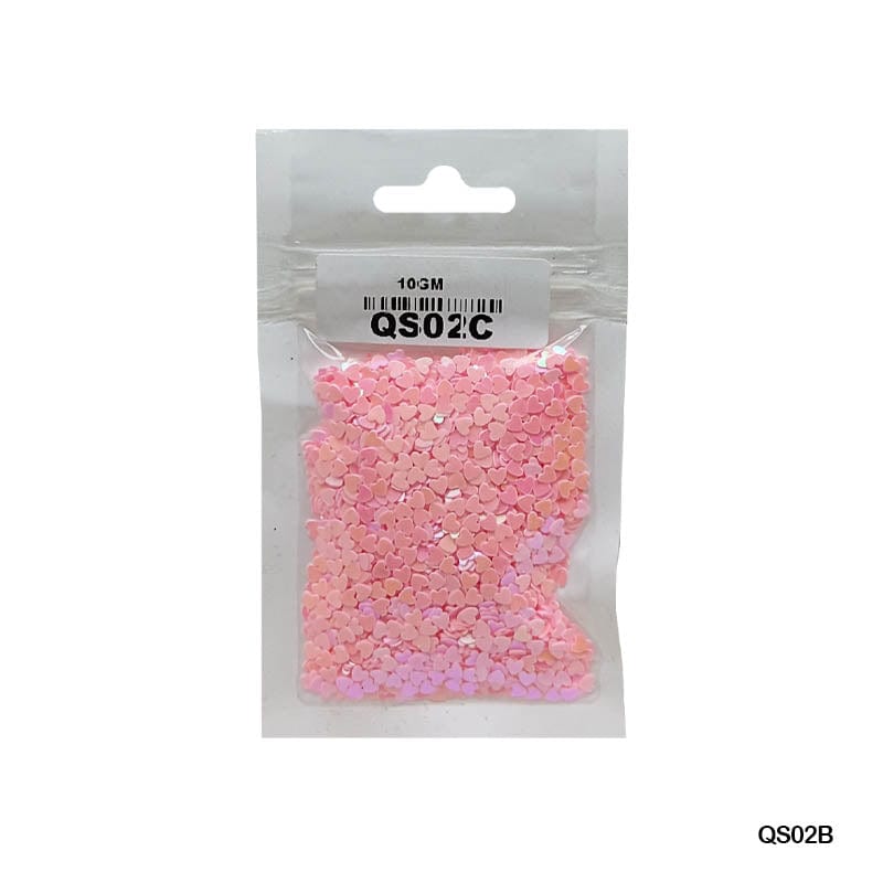 MG Traders Sequin Qs02C Heart 3Mm Baby Pink 10Gm Sequins