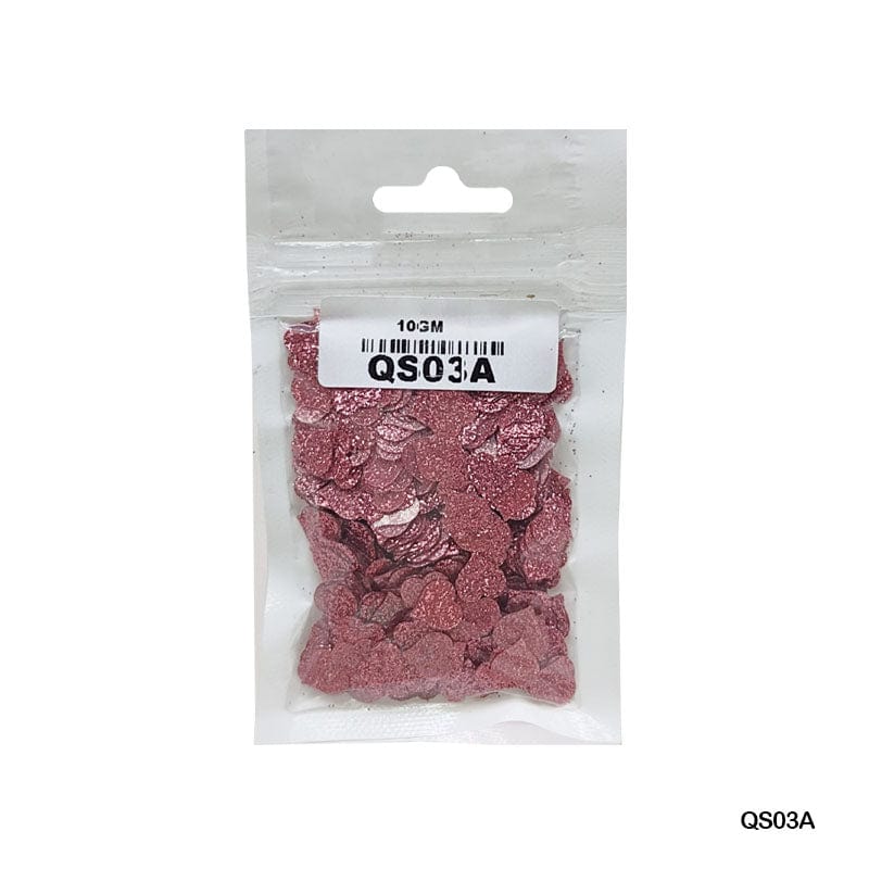 MG Traders Sequin Qs03A Heart Glitter 7Mm 10Gm Sequince