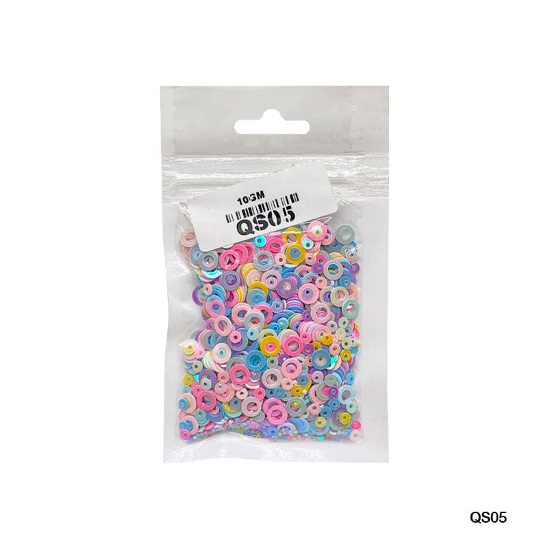 MG Traders 1 Sequin Qs05 Multi Ring 3-5Mm 10Gm Sequins