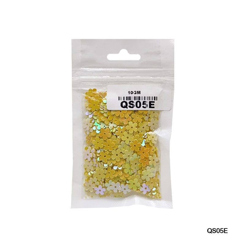 MG Traders Sequin Qs05E Flower 7Mm Yellow 10Gm Sequins