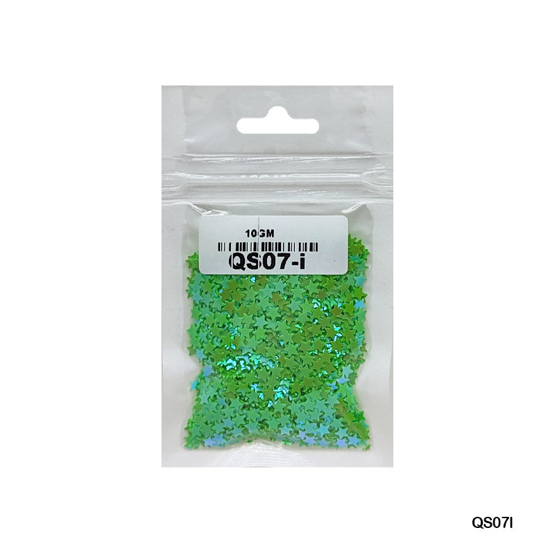 MG Traders 1 Sequin Qs07I Star 3Mm Green 10Gm Sequins