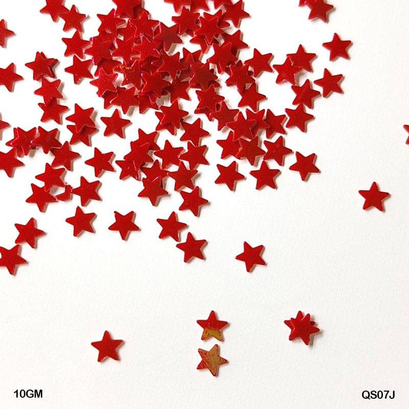 MG Traders 1 Sequin Qs07J Star 3Mm Red 10Gm Sequins