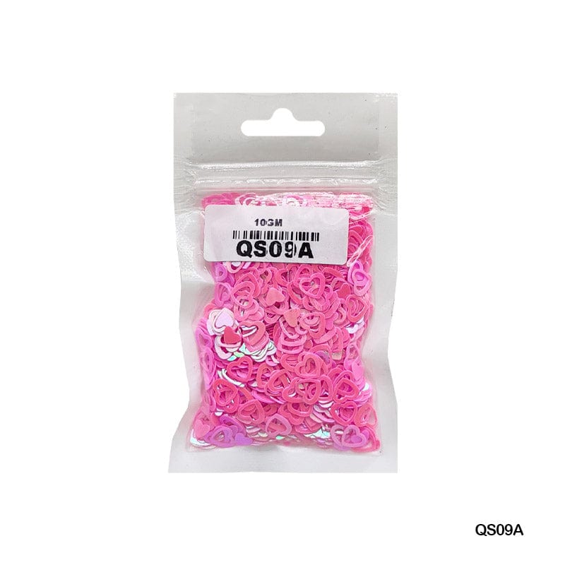 MG Traders 1 Sequin Qs09A Heart H 6Mm Pink 10Gm Sequins