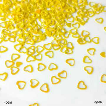 MG Traders 1 Sequin Qs09L Heart H 6Mm Yellow 10Gm Sequins