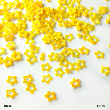 MG Traders 1 Sequin Qs10E Star Flower 7Mm Yellow 10Gm Sequins