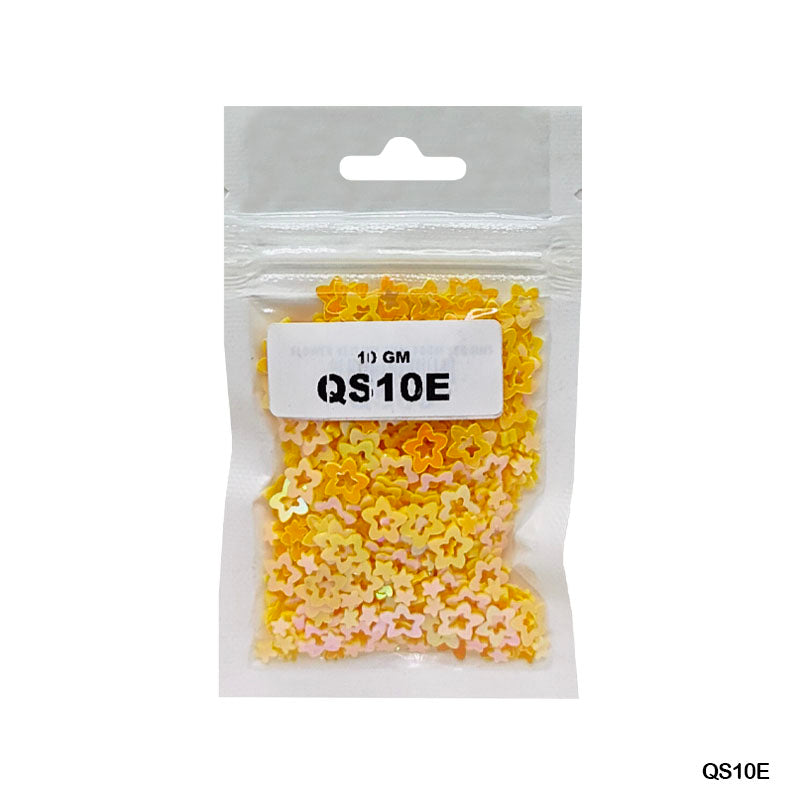MG Traders 1 Sequin Qs10E Star Flower 7Mm Yellow 10Gm Sequins