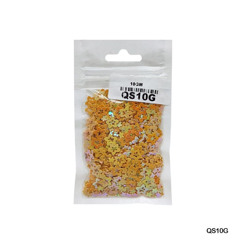 MG Traders 1 Sequin Qs10G Star Flower 7Mm Yellow4 10Gm Sequins
