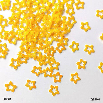 MG Traders 1 Sequin Qs10H Star Flower 7Mm Yellow4 10Gm Sequins