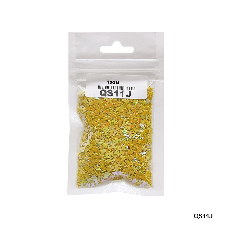 MG Traders 1 Sequin Qs11J Butterfly 3Mm Yellow 10Gm Sequins