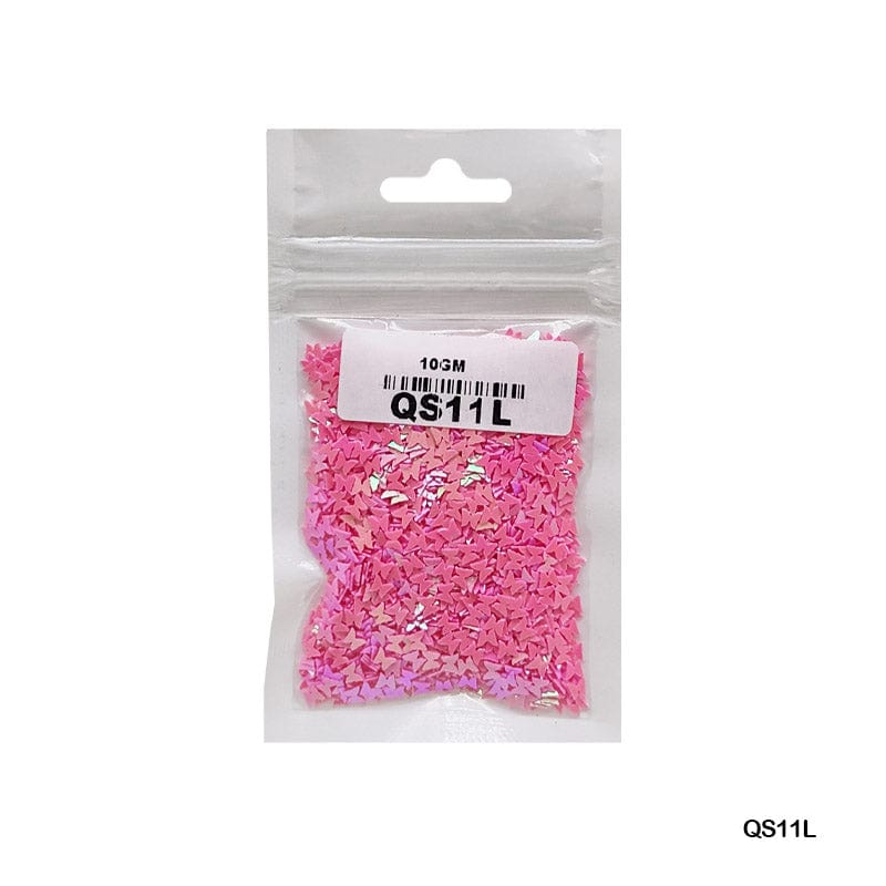 MG Traders 1 Sequin Qs11L Butterfly 3Mm Pink 10Gm Sequins