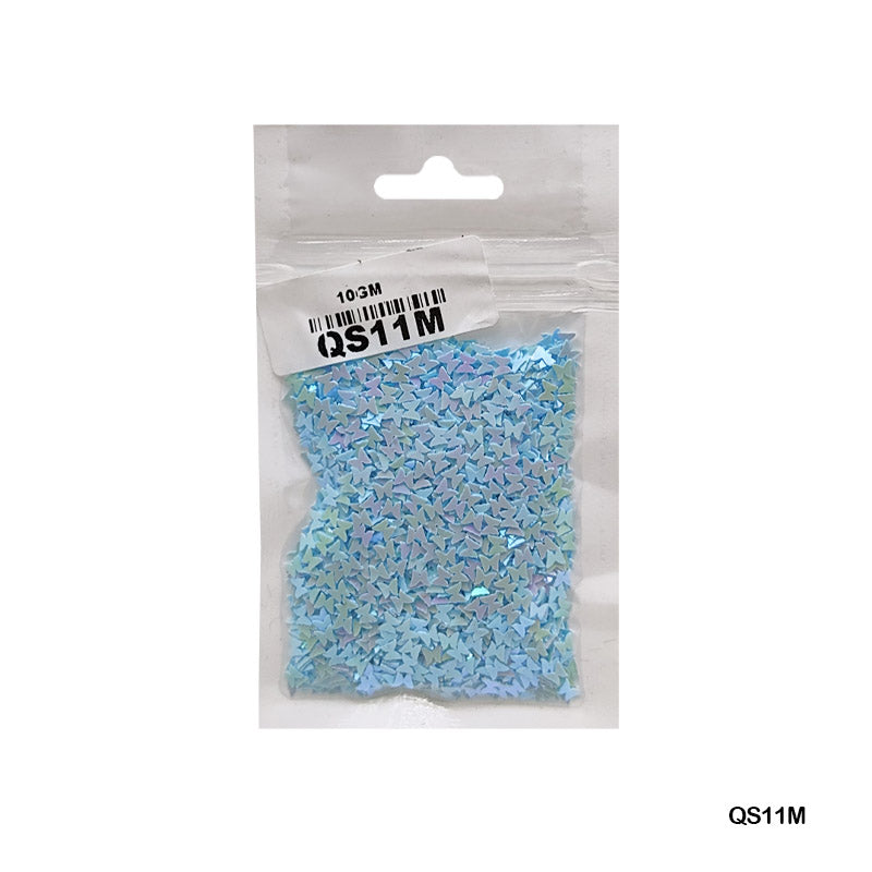 MG Traders 1 Sequin Qs11M Butterfly 3Mm L Blue 10Gm Sequins