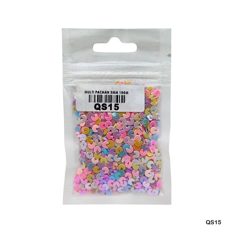 MG Traders 1 Sequin Qs15 Multi Pacman 3Mm 10Gm (Qs15)