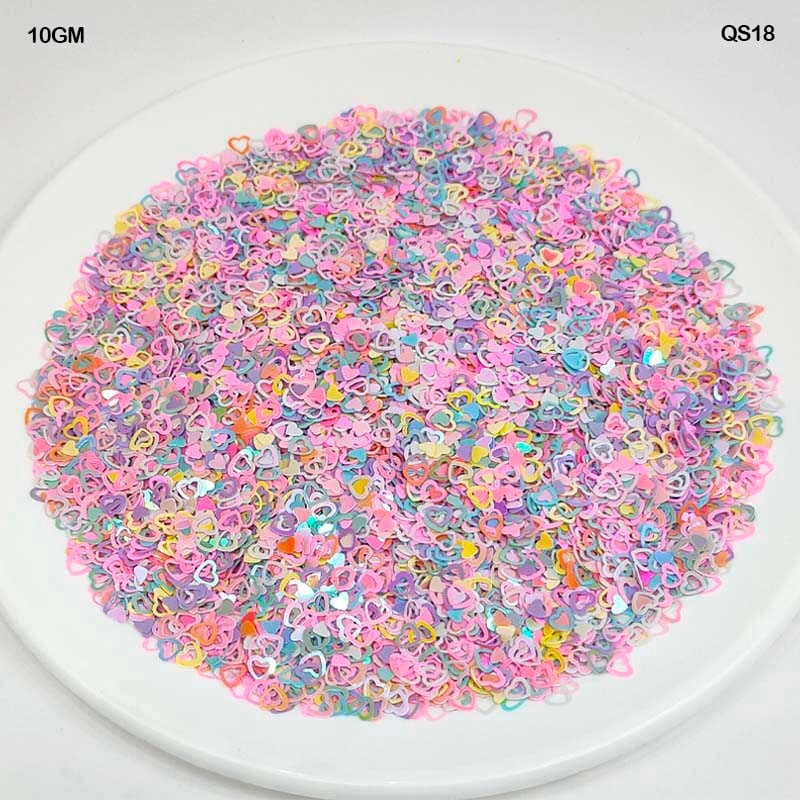 MG Traders 1 Sequin Qs18 Multi Heart H 6Mm 10Gm Sequins