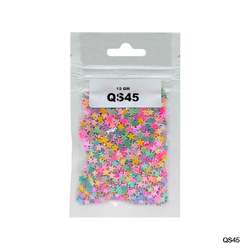 MG Traders 1 Sequin Qs45 Star Multi 4Mm 10Gm Sequins