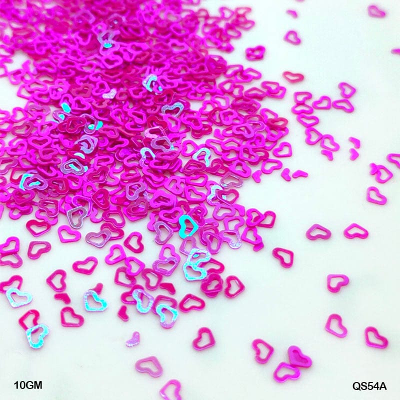 MG Traders 1 Sequin Qs54A Heart H D Pink 4Mm 10Gm Sequins