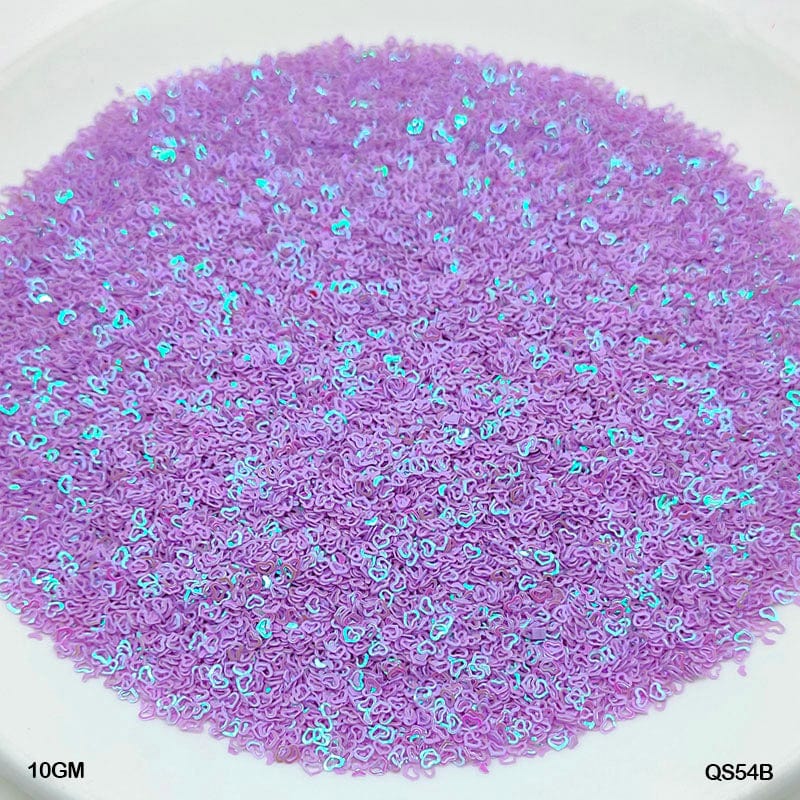 MG Traders 1 Sequin Qs54B Heart H Purple 4Mm 10Gm Sequins