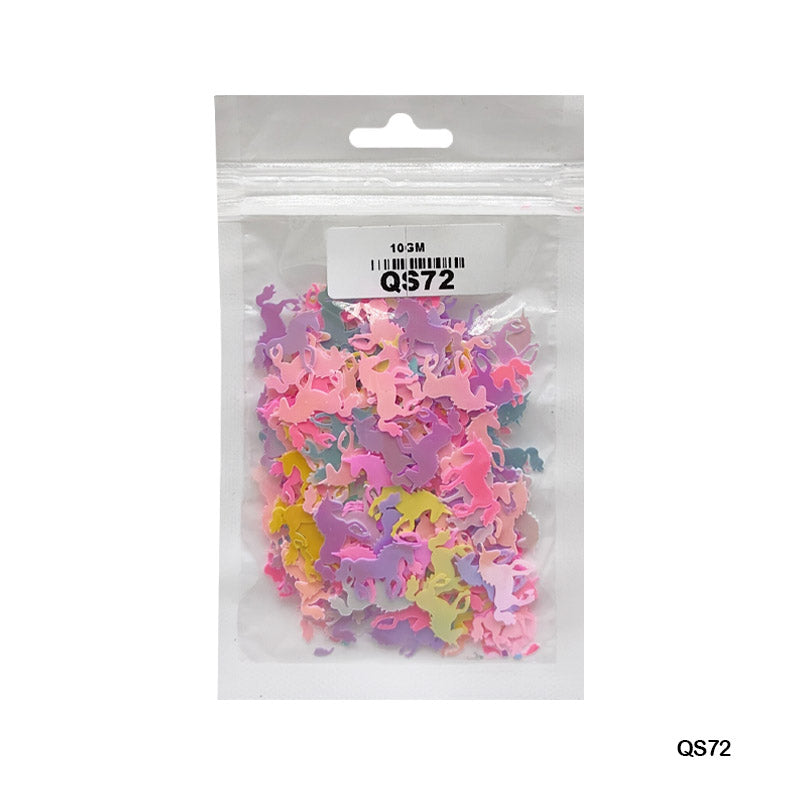 MG Traders 1 Sequin Qs72 Multi Unicorn 10-20Mm 10Gm Sequins