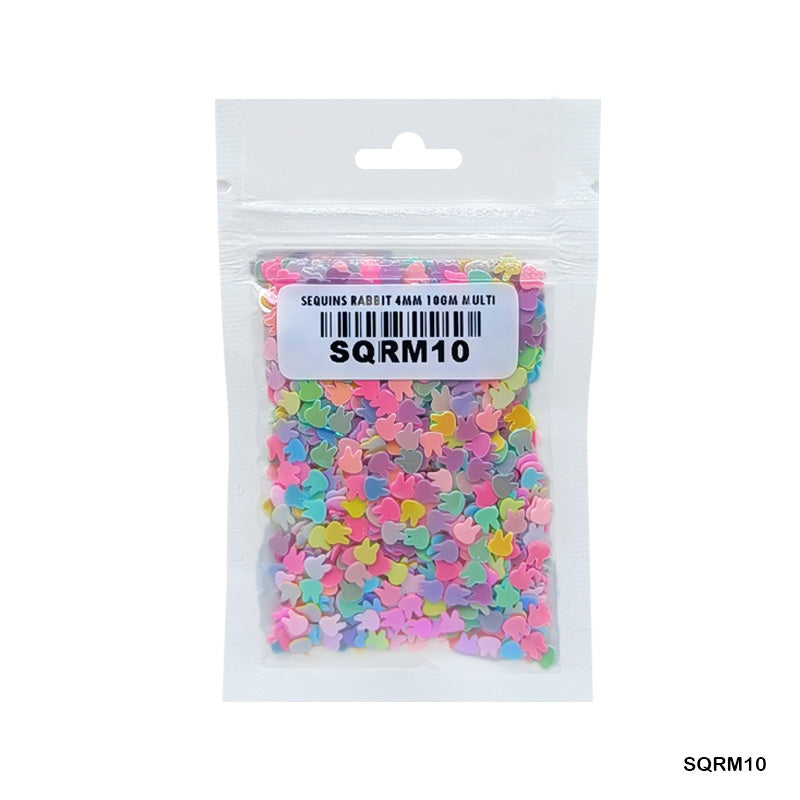 MG Traders 1 Sequin Sq Rabbit 4Mm 10Gm Multi (Sqrm10) Sequince