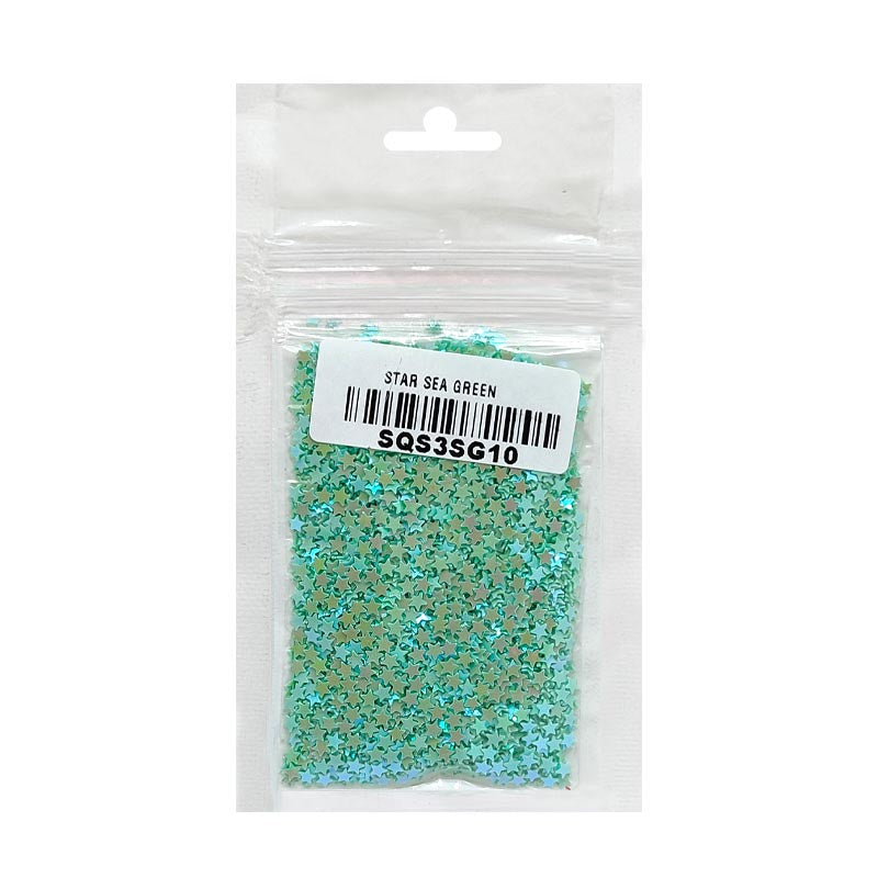 MG Traders 1 Sequin Sq Star 3Mm 10Gm Sea Green (Sqs3Sg10) Sequince