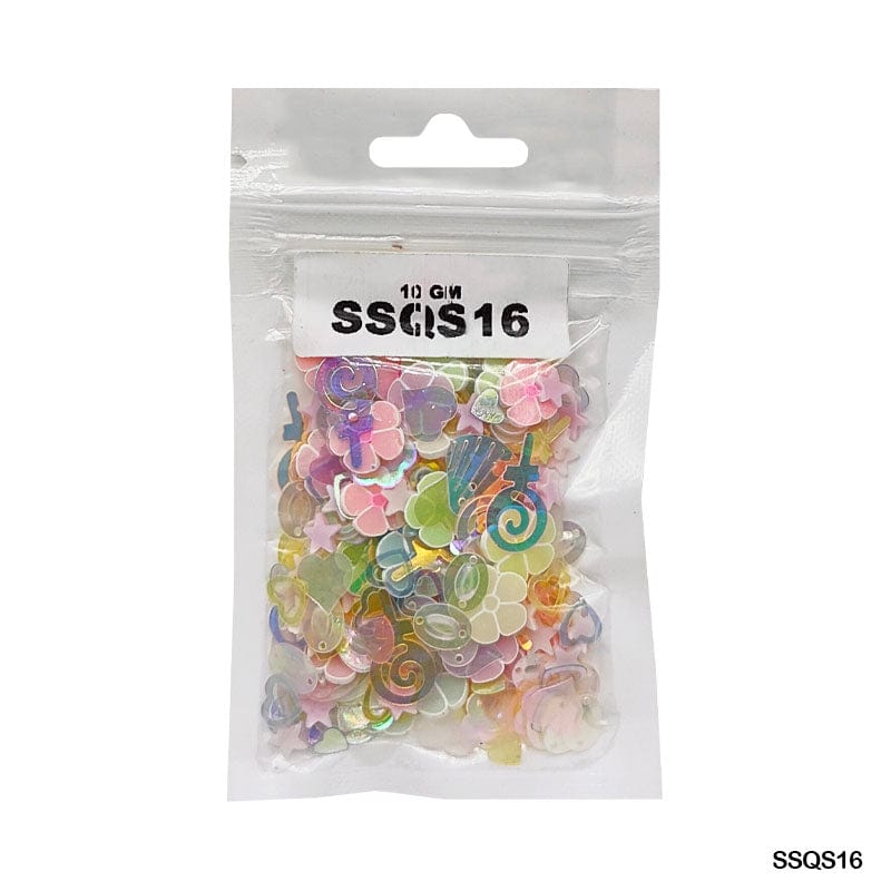 MG Traders 1 Sequin Ssqs16 Multi 10Gm Sequins Ss