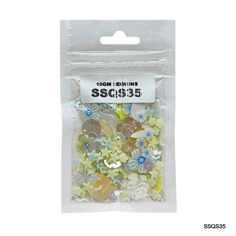 MG Traders 1 Sequin Ssqs35 Multi 10Gm Sequins Ss