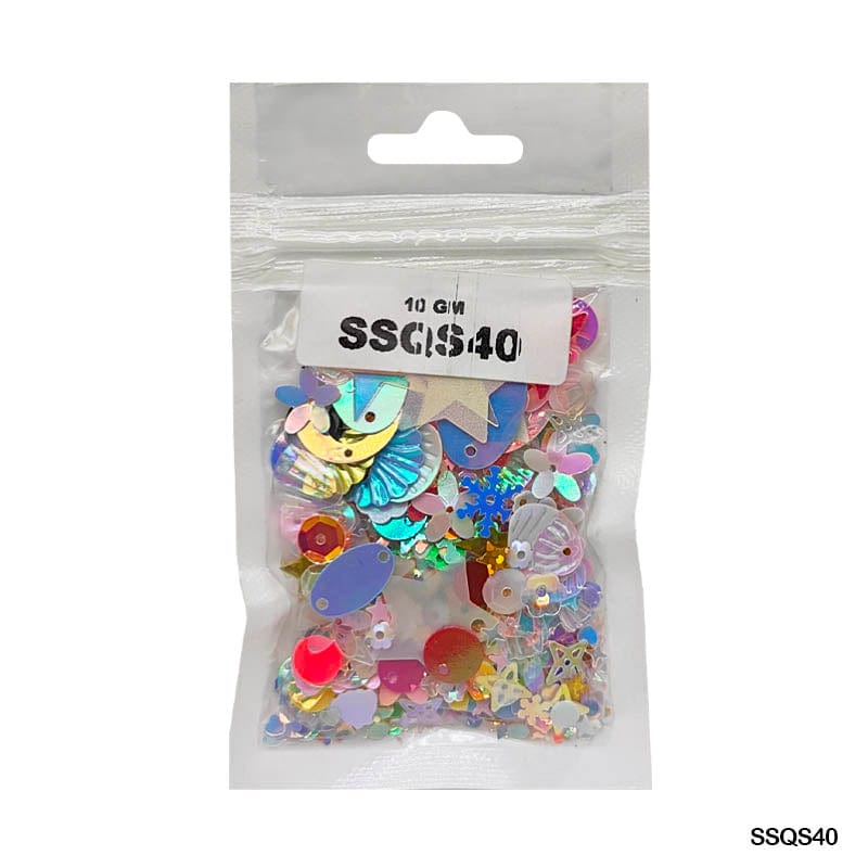 MG Traders 1 Sequin Ssqs40 Multi 10Gm Sequins Ss