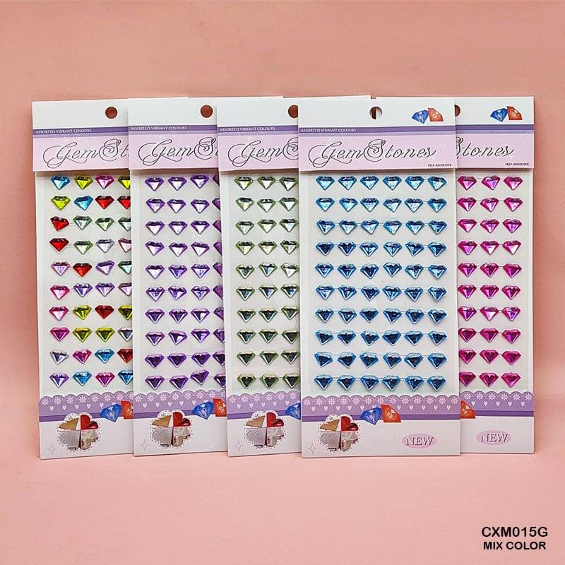 MG Traders 1 Stickers Cxm015G Gem Stones Diamond Shape Sticker