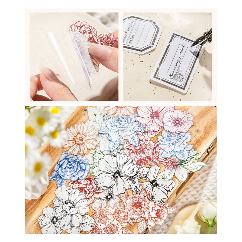 MG Traders Stickers Mhd002 Blooming Flower Sticker 76*80Mm 40Pc