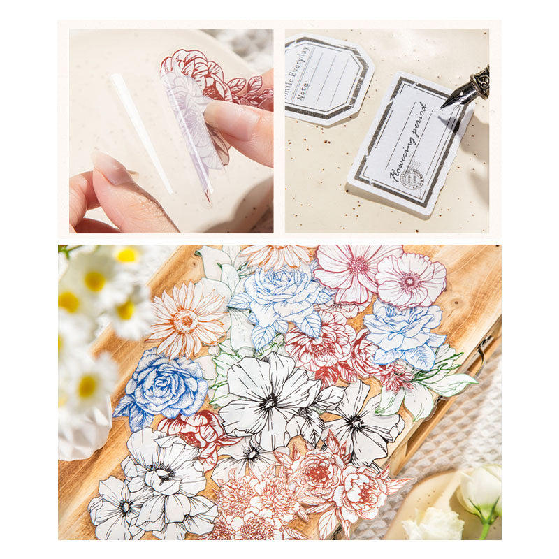 MG Traders 1 Stickers Mhd002 Blooming Flower Sticker 76*80Mm 40Pc