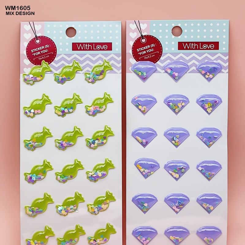 MG Traders 1 Stickers Wm1605 Puffy Sequins Stiickr