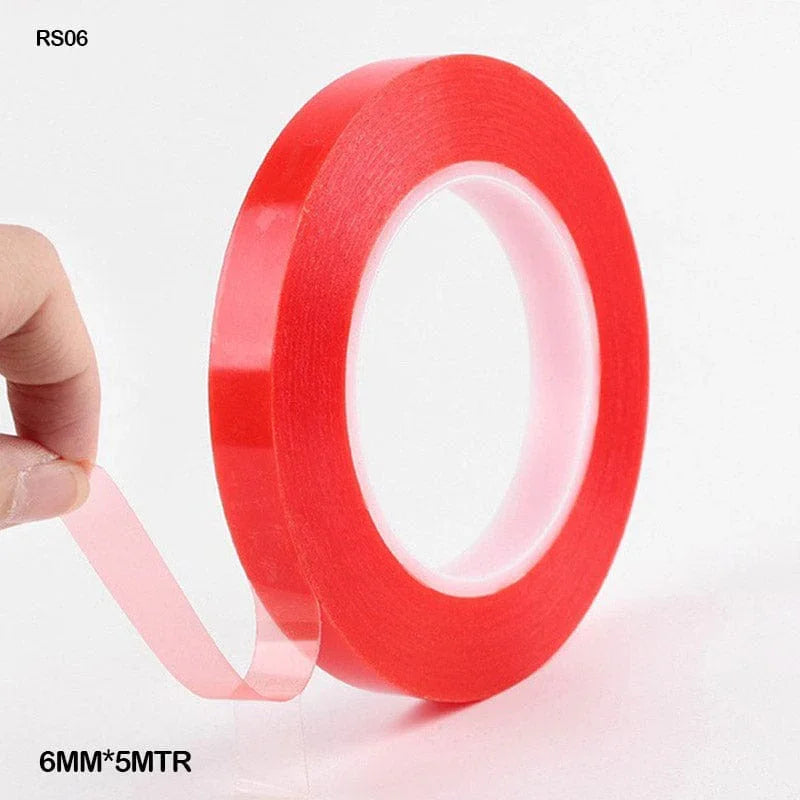 Strong Double-Sided Teki Tape - 6mm x 5 Meters (Red)