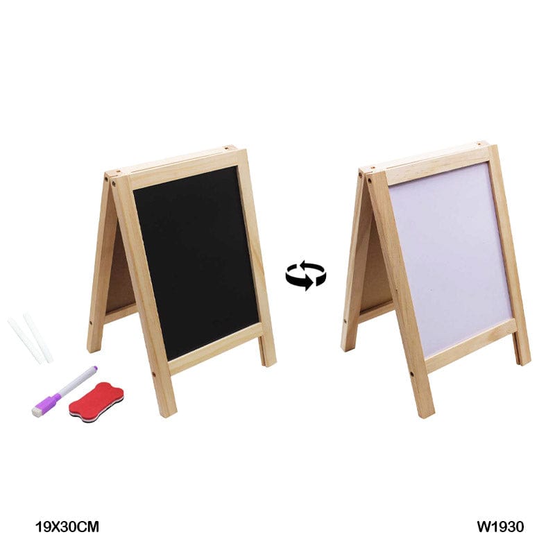 MG Traders All Kinds Boards (white,notice,black,slate) Wooden Black/White Board 19X30Cm (W1930)