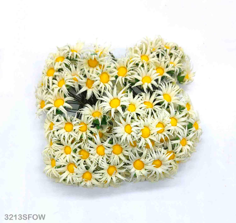 MG Traders Artificial Flower 32-13 Cloth Sunflower 100Pc Off White