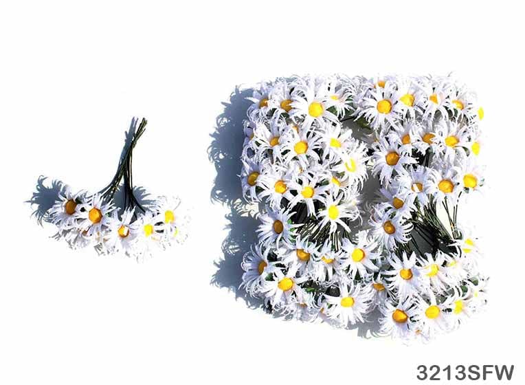 MG Traders Artificial Flower 32-13 Cloth Sunflower 100Pc White