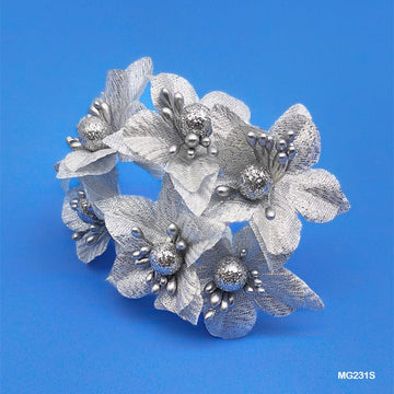 Mg23-1S Cloth Flower Silver 60Pc