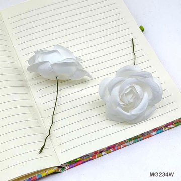 MG Traders Artificial Flower Mg23-4W Rose Flower White 30Pc