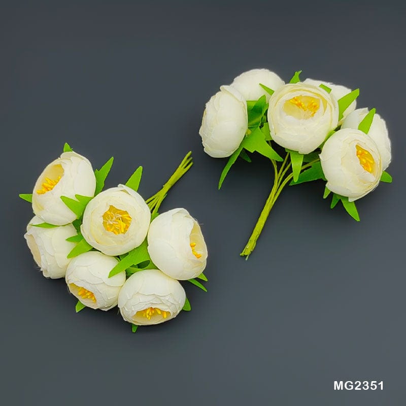 MG Traders Artificial Flower Mg235-1 Cloth Peony Flower Big 30Pcs